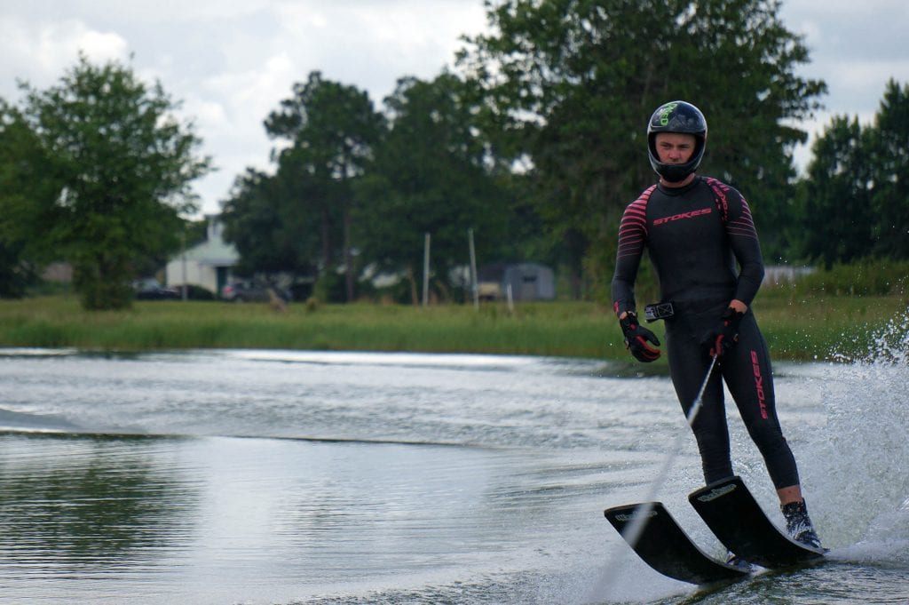 Felix Blomqvist in Pink speedsuit