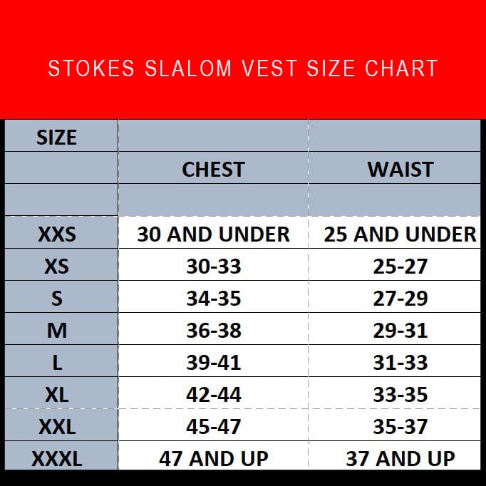 Stokes Size Chart